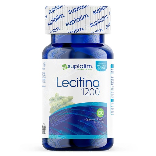 [7804616660824] Lecitina 1200 100 Cápsulas Blandas Suplalim
