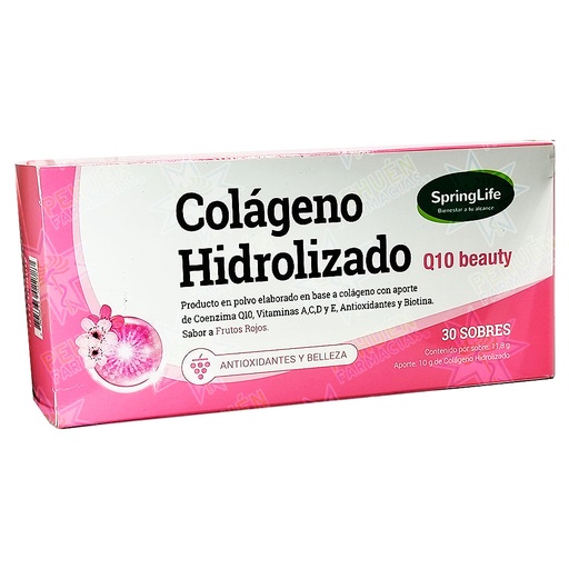 [7805633022787] Colágeno Hidrolizado Q10 Beauty 30 Sobres Springlife