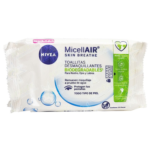 [4005900413901] Nivea MicellAir Skin Breathe 25 Toallitas Desmaquillantes Micelares 4 en 1 Beiersdorf