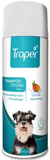 [7805505550004] Traper Shampoo Espuma Seca Perros Aroma a Mango 170 mL Anasac