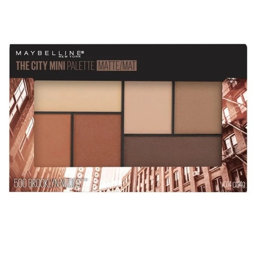 [041554552485] Paleta de Sombras The City 500 Brooklyn Nudes 6 Tonos Maybelline