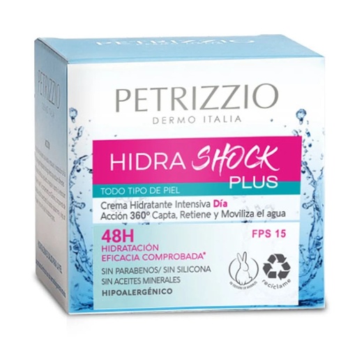 [7804907938809] Hidra Shock Plus Crema Hidratante de Día FPS 15 50 g Petrizzio