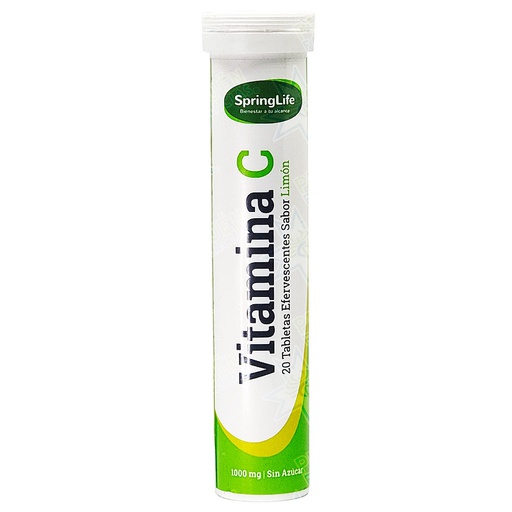 [7805633023395] Vitamina C 1000 mg Limón 20 Tabletas Efervescentes Springlife