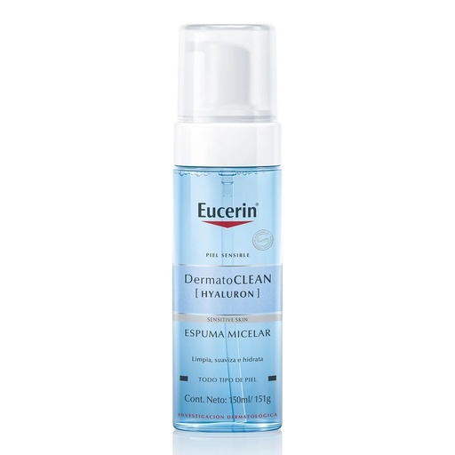 [4005800270475] DermatoClean Hyaluron Espuma Micelar Facial 150 mL Eucerin