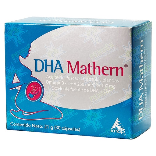 [7803504001190] DHA Mathern DHA 250 mg / EPA 100 mg 30 Cápsulas Blandas Knop