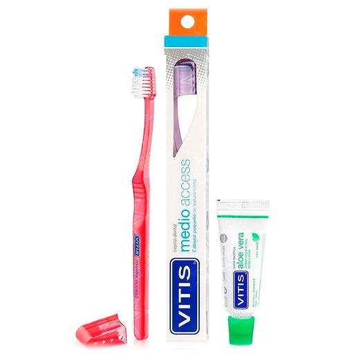 [7805163000156] Vitis Cepillo Dental Medio Access + Pasta 15 mL Dentaid