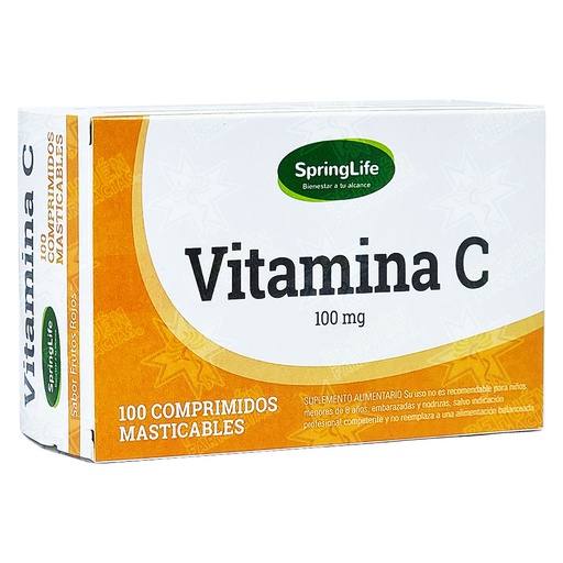 [7805633024705] Vitamina C 100 mg 100 Comprimidos Springlife