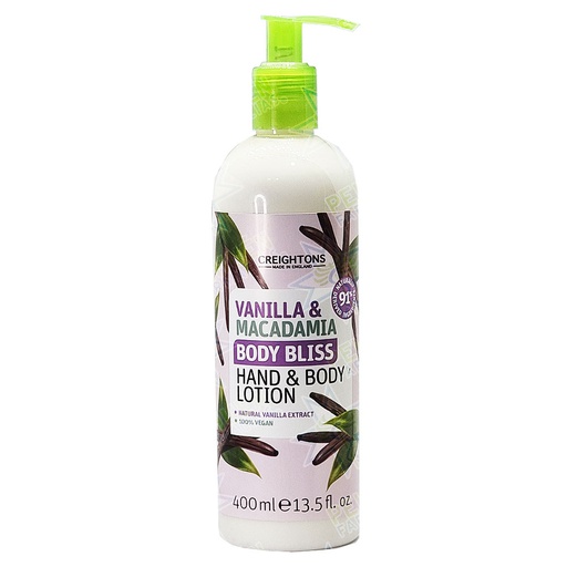 [5015833320565] Body Bliss Loción Manos y Cuerpo Vainilla & Macadamia 400 mL Creightons