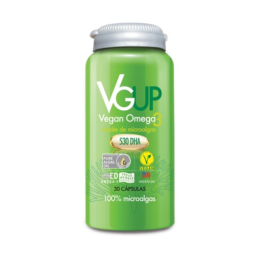 [7804637360529] Vegan UP Omega 3 530 mg DHA 100% Microalgas 30 Cápsulas Newscience