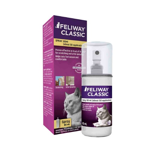 [3411112133789] Feliway Classic Spray 60 mL Feromonas Antiestrés Gatos Ceva