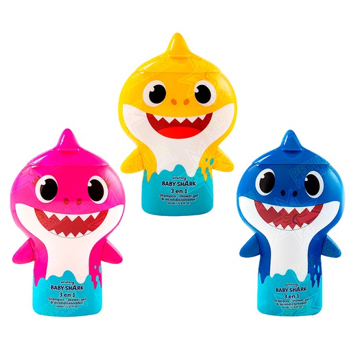 [7804915011327] Baby Shark Pinkfong 3 en 1 Shampoo - Gel de Ducha - Acondicionador 350 mL Gelatti