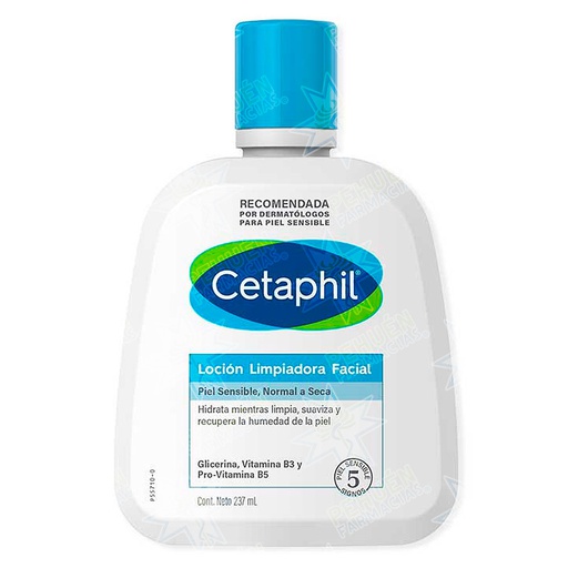 [3499320012867] Cetaphil Loción Limpiadora Facial Piel Sensible Normal a Seca 237 mL Galderma