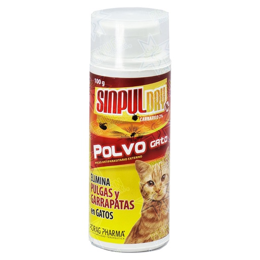 [7800006002953] Sinpul Dry Gatos 2 % Polvo Para Dispersión 100 g Drag Pharma