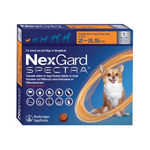 [7809599501904] Nexgard Spectra Perros 2 a 3,5 kg 1 Comprimido Masticable Boehringer Ingelheim*