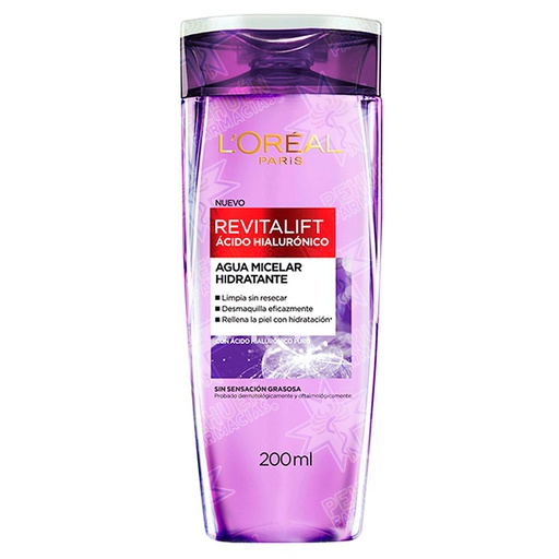 [7509552843705] L'oreal Revitalift Agua Micelar Hidratante Ác. Hialurónico 200 mL