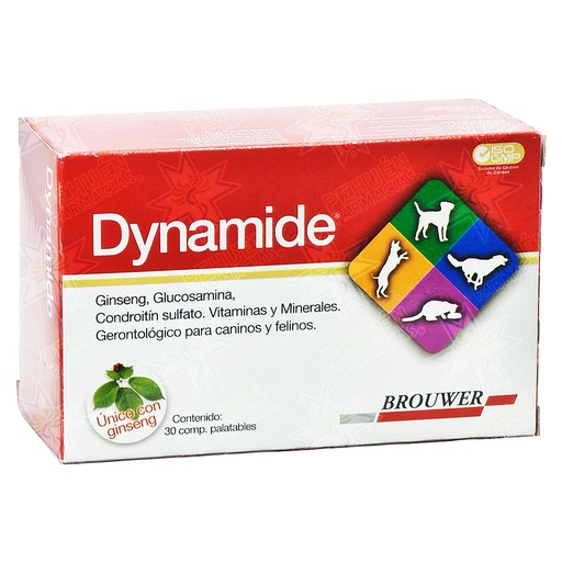 [7797600002345] Dynamide Perros/Gatos 30 Comprimidos Palatables Brouwer