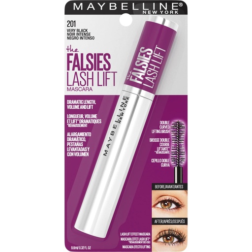 [041554578485] Maybelline The Falsies Lash Lift 201 Lavable Máscara de Pestañas Negro Intenso 8,6 mL
