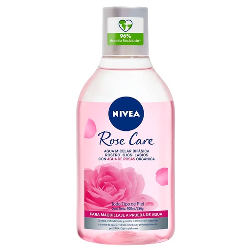 [4005900773821] Nivea Rose Care Agua Micelar Bifásica con Agua de Rosas 400 mL