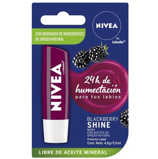 [4005900764546] Nivea Protector Labial Blackberry Shine 4,8 g