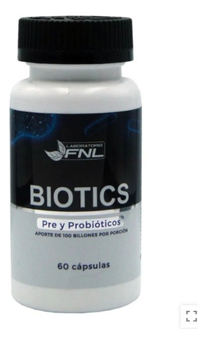 [8780202227079] Biotics Pre y Probióticos (14 Cepas + FOS + b-glucanos) 60 Cápsulas FNL