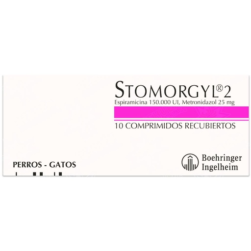 [7809599501621] Stomorgyl 2 (25mg/150.000UI) Gato/Perro 10 Comprimidos Boehringer Ingelheim