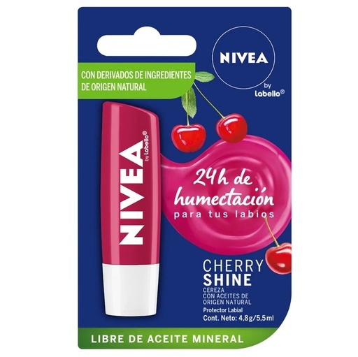 [7791969850777] Nivea Protector Labial Cherry Shine 4,8 g