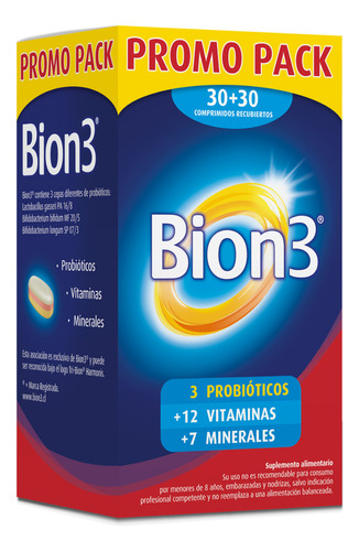 [7500435192859] Bion 3 (10 mill. UFC/ 12 Vit/ 7 Min) 60 Comprimidos Recubiertos P&G