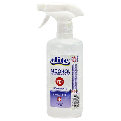 [10030684] Elite Alcohol Desnaturalizado Higienizante 70° 500 mL con Gatillo Sanax