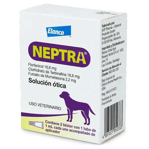 [4007221052333] Neptra Gotas Óticas Perros 2 Tubos 1 mL Elanco