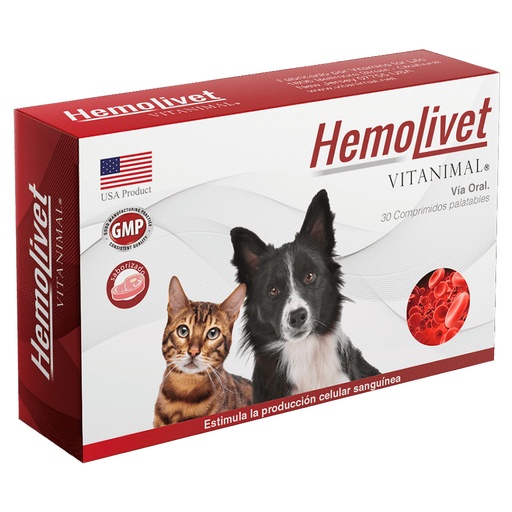[961882701716] Hemolivet Perro/Gato 30 Comprimidos Vitanimal
