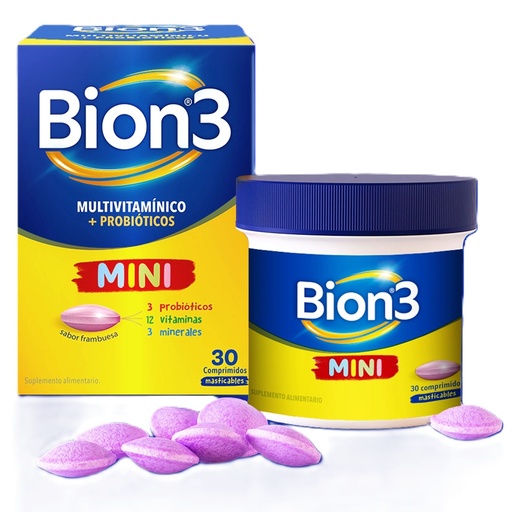[7500435248396] Bion 3 Mini (10 mill. UFC/ 12 Vit/ 3 Min) 60 Comprimidos Recubiertos P&G