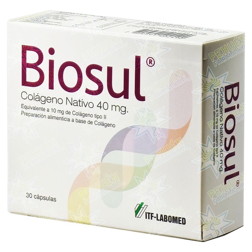 [7809591402490] Biosul Colágeno Nativo 40 mg 30 Cápsulas Itf-Labomed