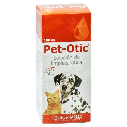 [7800006003745] Pet-Otic Gato/Perro Solución Limpieza Ótica 100 mL Drag Pharma
