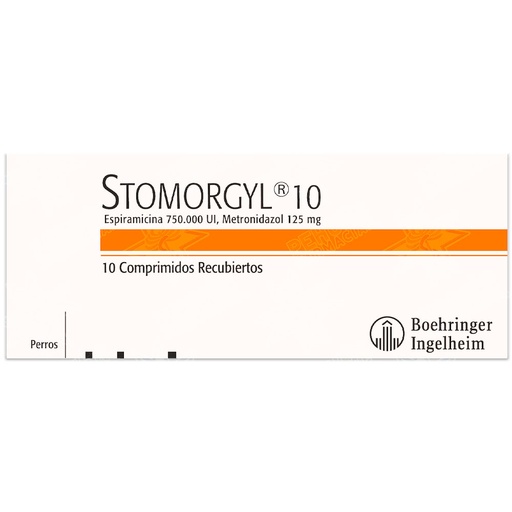 [7809599501638] Stomorgyl 10 (125mg/750.000UI) Perros 10 Comprimidos Boehringer Ingelheim