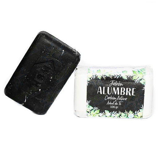 [7804678660060] HBM Jabón en Barra Alumbre Potásico - Carbón Activado - Árbol de Té 100 g