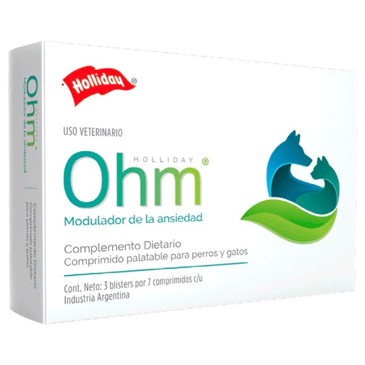 [7798042366804] Ohm Modulador de la Ansiedad Gato/Perro 21 Comprimidos Holliday