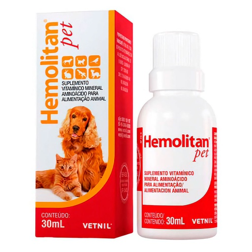 [7898053580234] Hemolitan Pet Perro/Gato/Otros 30 mL Vetnil