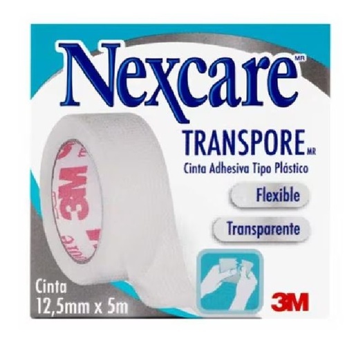 [7805070400827] Nexcare Transpore Cinta Adhesiva Plástico 12,5 mm x 5 m 3M