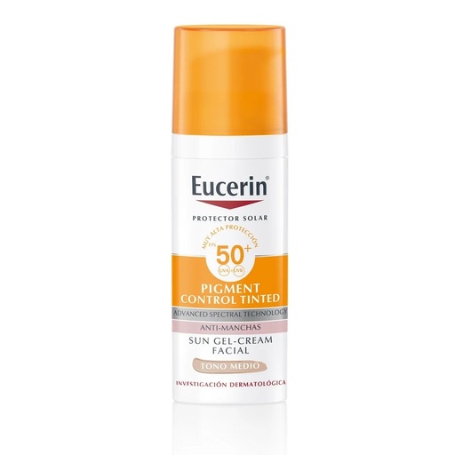 [4005900906083] Eucerin Sun Pigment Control Bloqueador Gel Crema con Color Tono Medio FPS 50+ Anti-Manchas 50 mL Beiersdorf