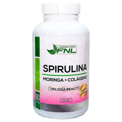 [7780201320178] Spirulina + Moringa + Colágeno 550 mg 90 Cápsulas Fnl