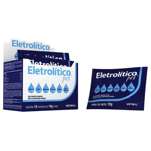 [7898053580333] Electrolítico Pet Sales Rehidratación Oral Perro/Gato/Hurón/Roedor/Ave Sachet 10 g Vetnil