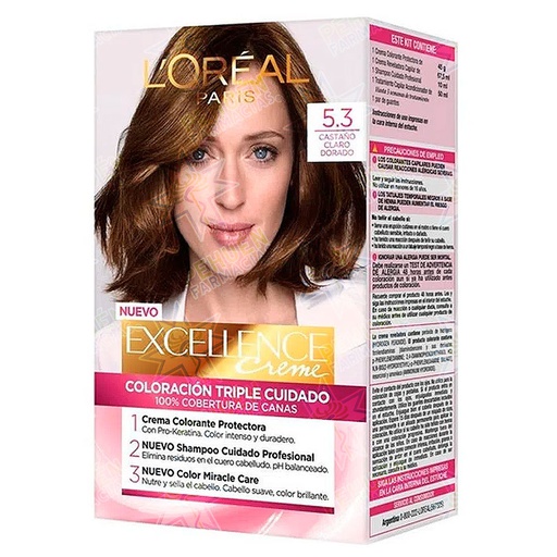 [7501027275295] Excellence Creme 5.3 Castaño Claro Dorado Tintura Permanente L'oreal