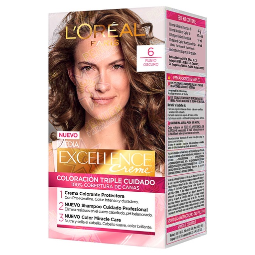 [7501027275127] Excellence Creme 6 Rubio Oscuro Tintura Permanente L'oreal