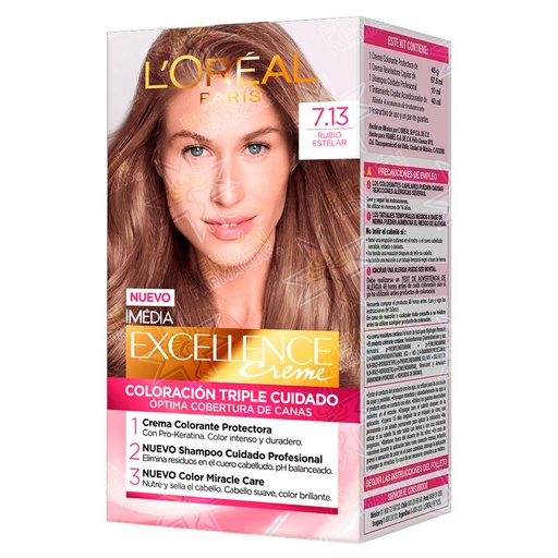 [7509552910452] Excellence Creme 7.13 Rubio Estelar Tintura Permanente L'oreal
