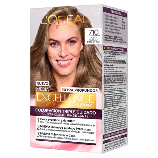 [7509552910858] Excellence Creme 710 Rubio Cenizo Profundo Tintura Permanente L'oreal