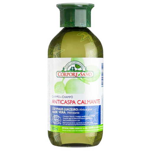[8414002083190] Corpore Sano BIO 300 mL Shampoo Anticaspa Seca Calmante y Purificante Jua Aloe Vera Disna