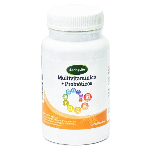 [7805633024873] Multivitamínico + Probióticos 30 Comprimidos Springlife