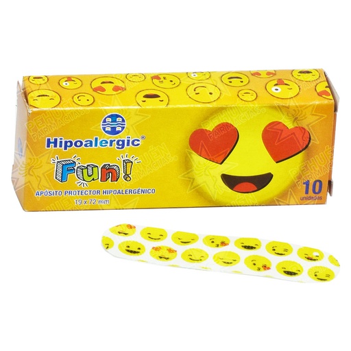 [7798026344002] Parche Curita Fun! Infantil Emojis 10 Unidades Hipoalergic