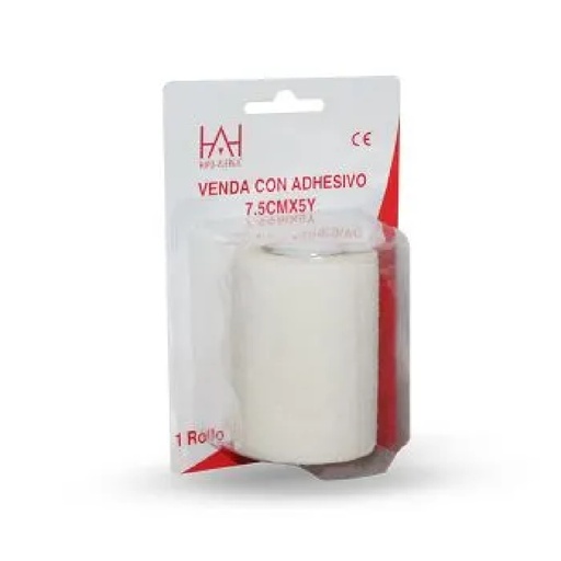 [7804680940273] Venda con Adhesivo Hipoalergénica Blanca 7,5 cm x 4,5 m IsiMed