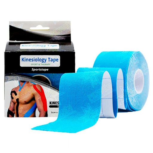[65674413] Kinesiology Tape Celeste Vendaje Neuromuscular Adhesivo 5 cm x 5 m Sport & Therapy